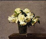 White Roses in a Vase by Henri Fantin-Latour